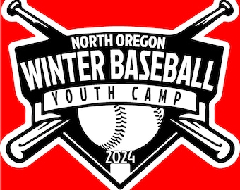 Baseball Youth Camp T-Shirt Design - Editable SVG, AI, PDF