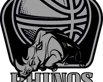 Youth Basketball Tee: Charge to Victory with Rhinos Design | SVG & AI Editable
