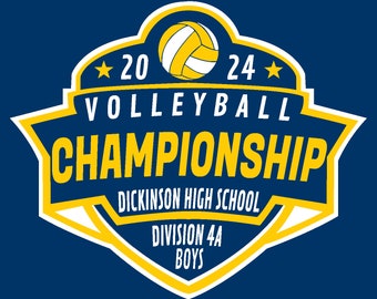 Volleyball High School Championship T-Shirt Design - Editable SVG, AI, PDF