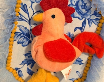 Upcycled Plushie Rooster Wall Plaque, Home Decor, Baby Nursery Teen Accent