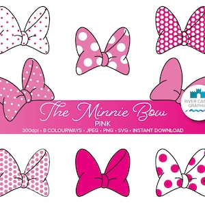 minnie mouse pois fiocchi rosa svg, fiocco svg, mini fiocco mouse jpg, fiocco minnie png
