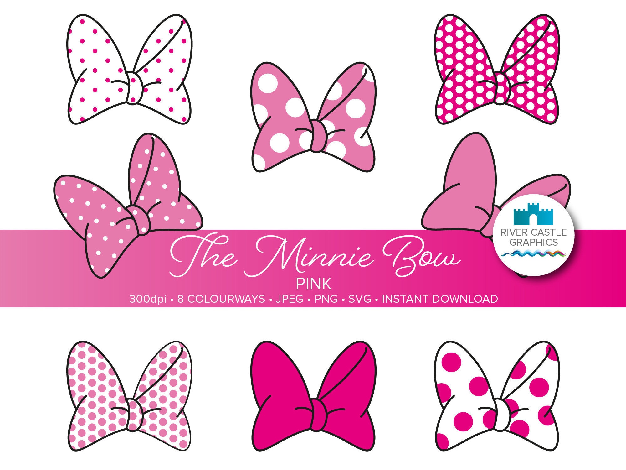 Minnie Mouse Polka Dot Pink Bows Svg, Bow Svg, Mini Mouse Bow Jpg, Minnie  Bow Png - Etsy