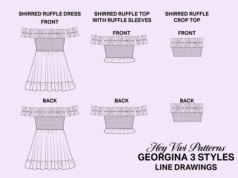 Shirred Dress Digital Sewing Pattern Shirred Crop Top Etsy