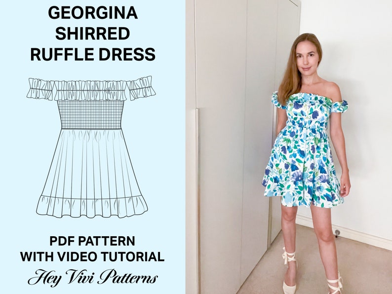 Shirred Dress Digital Sewing Pattern Shirred Crop Top Etsy