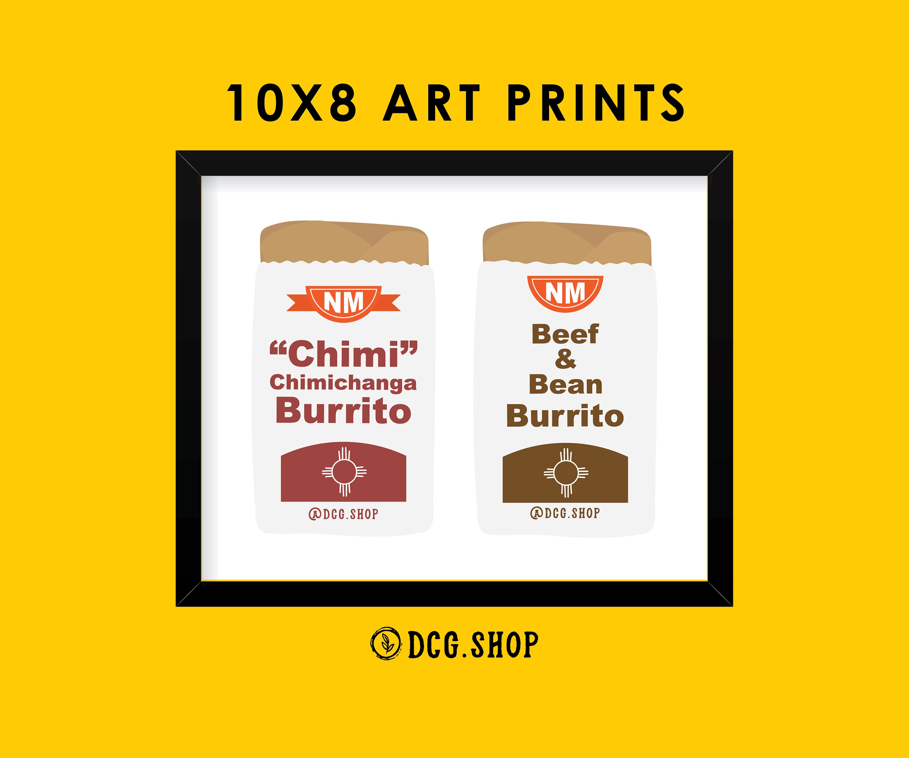 Allsups Inspired Chimi & Beef and Bean Burrito Art Prints Etsy