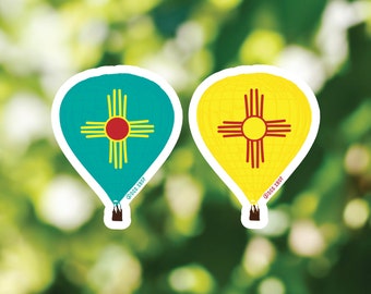 Zia New Mexico Hot Air Balloon Sticker Yellow or Turquoise - DCG.Shop