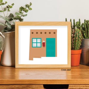 New Mexico Adobe Art Prints - 8x10 or 5x7 - Digital Art Print  - DCG.Shop