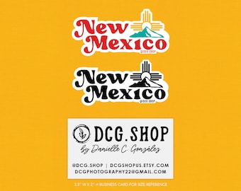 New Mexico Sticker - Mountains and Zia - Original Design by DCG.Shop
