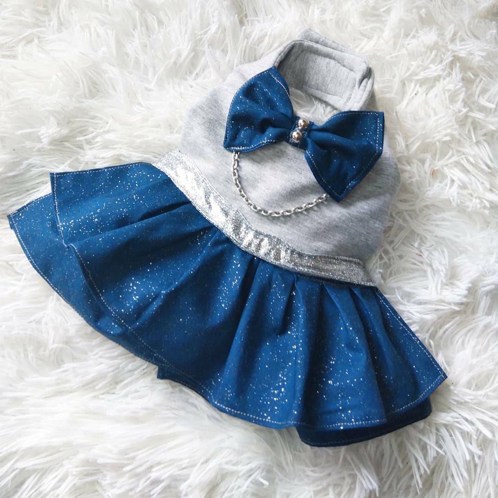 Simply Blue Dog Dress Etsy