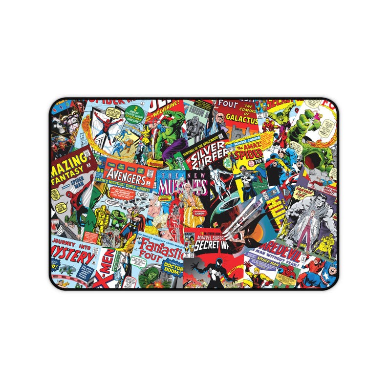 Comic Book Gaming Desk Mat - Super Hero Character Desk Mat, Gamer Gift ...