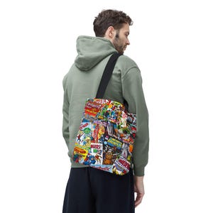 Marvel Comics Collage Tote Bag, Vintage Spider-Man Avengers Comic Book Cover Tote, Retro Superhero Market Bag, Marvel Fan Gift image 6