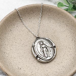 Miraculous Medal Necklace | Silver Plated Chain | Silver | Catholic Gift | Catholic Necklace | Catholic Jewelry