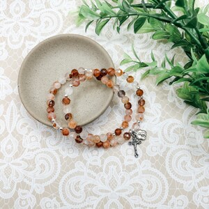CLEARANCE Wrap Rosary Bracelet | Hematoid Quartz | Sterling Silver | Catholic Gift | Religious Gift | Confirmation Gift | Full Catholic
