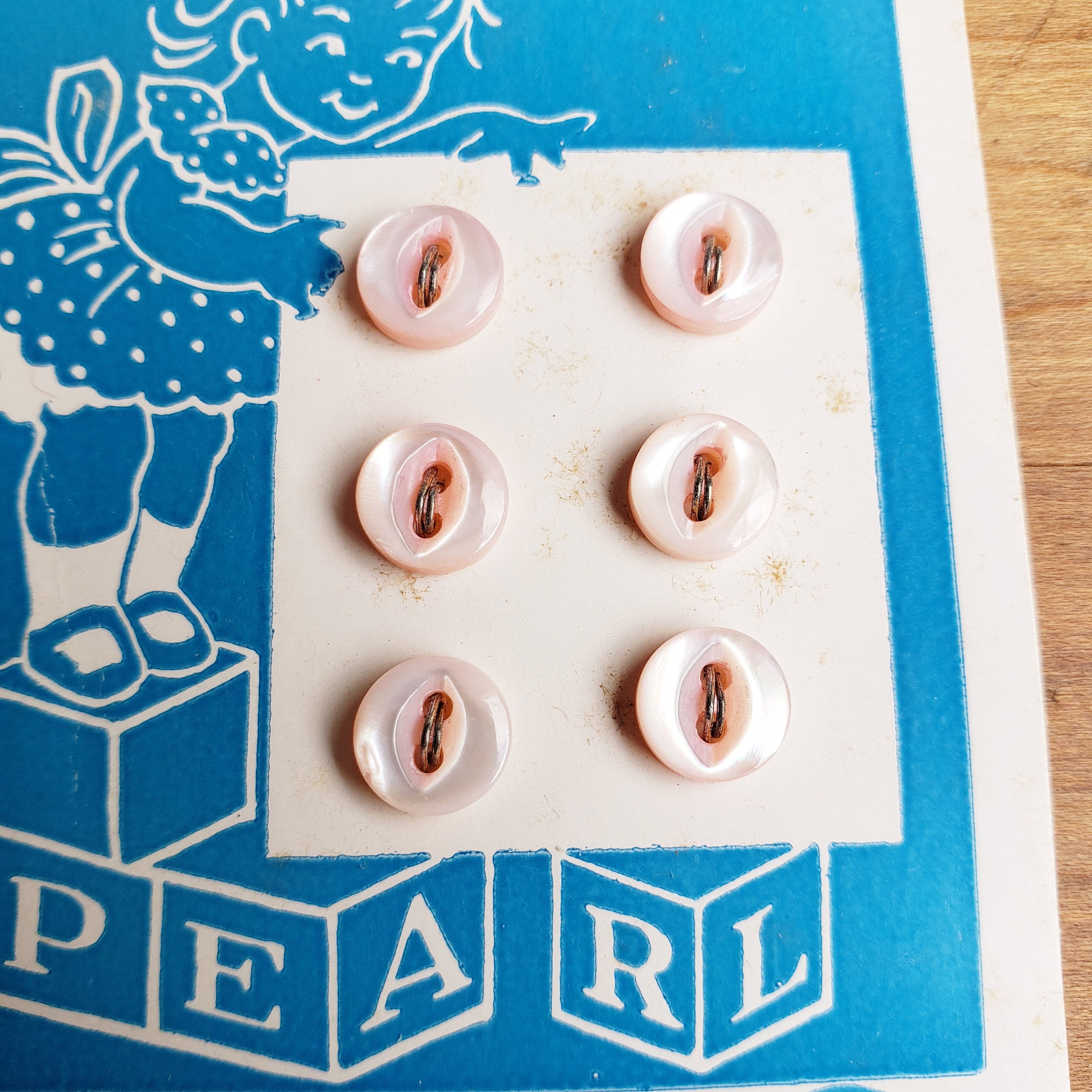 Lucky Day Buttons on Card for Baby Clothes Pink and Blue Dyed Etsy Israel