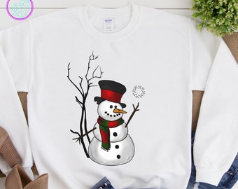 Youmymine Women Hoodie Pullover Christmas Long Sleeve Cartoon Snowman Print Sweatshirt Xmas Jumper Top