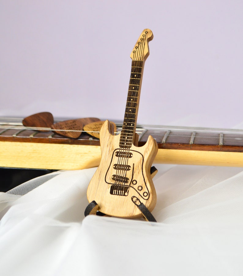 Wood guitar pick box personalized engraved electric guitar Etsy