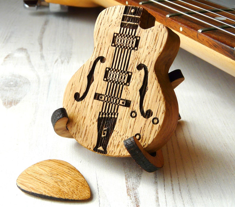 Guitar pick box personalized gift for guitar player
