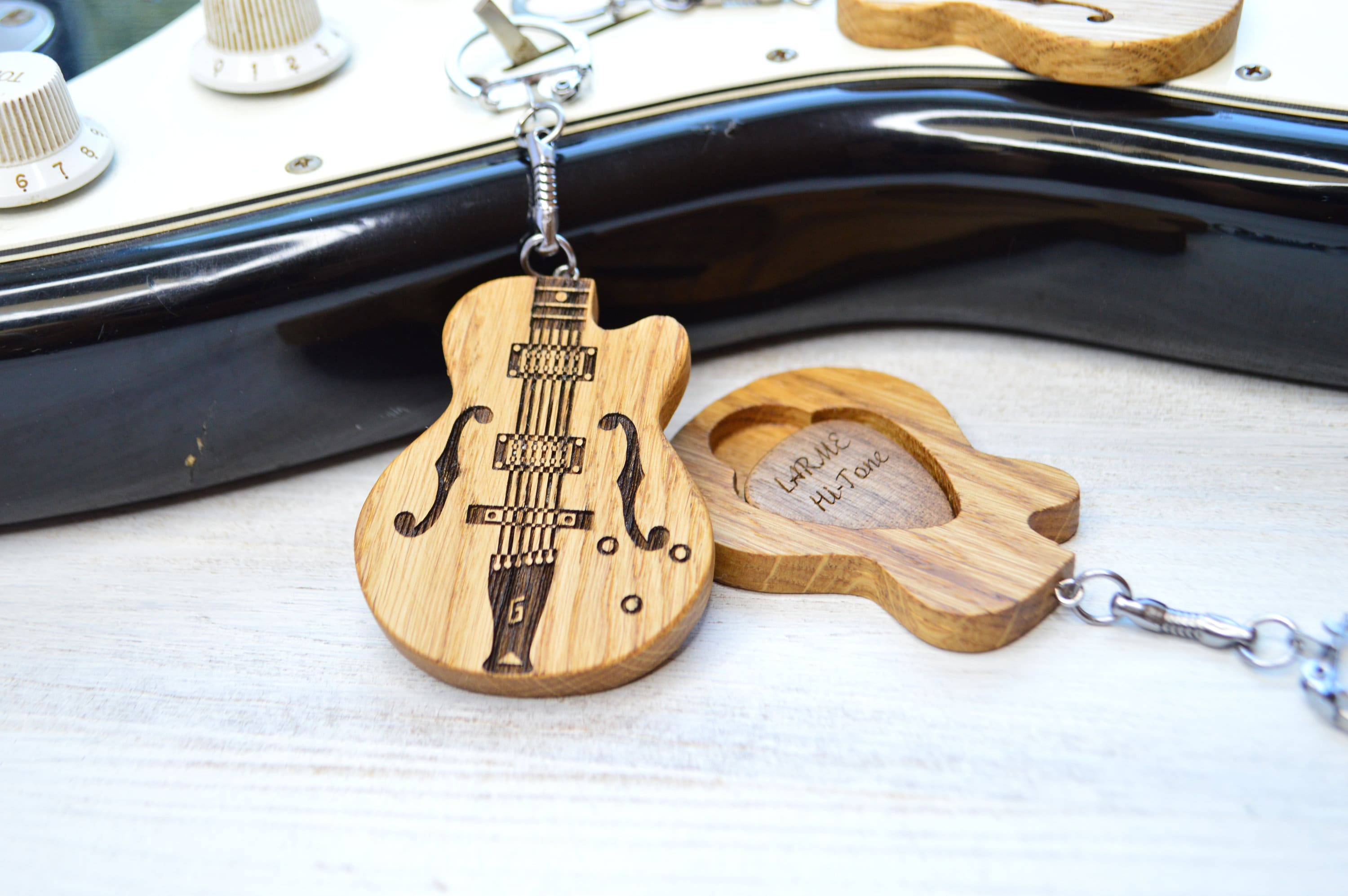 Keychain Guitar Pick Case with Personalized Pick Etsy
