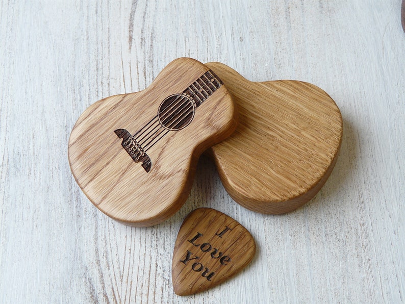 Guitar pick box personalized gift for musician gift for Etsy