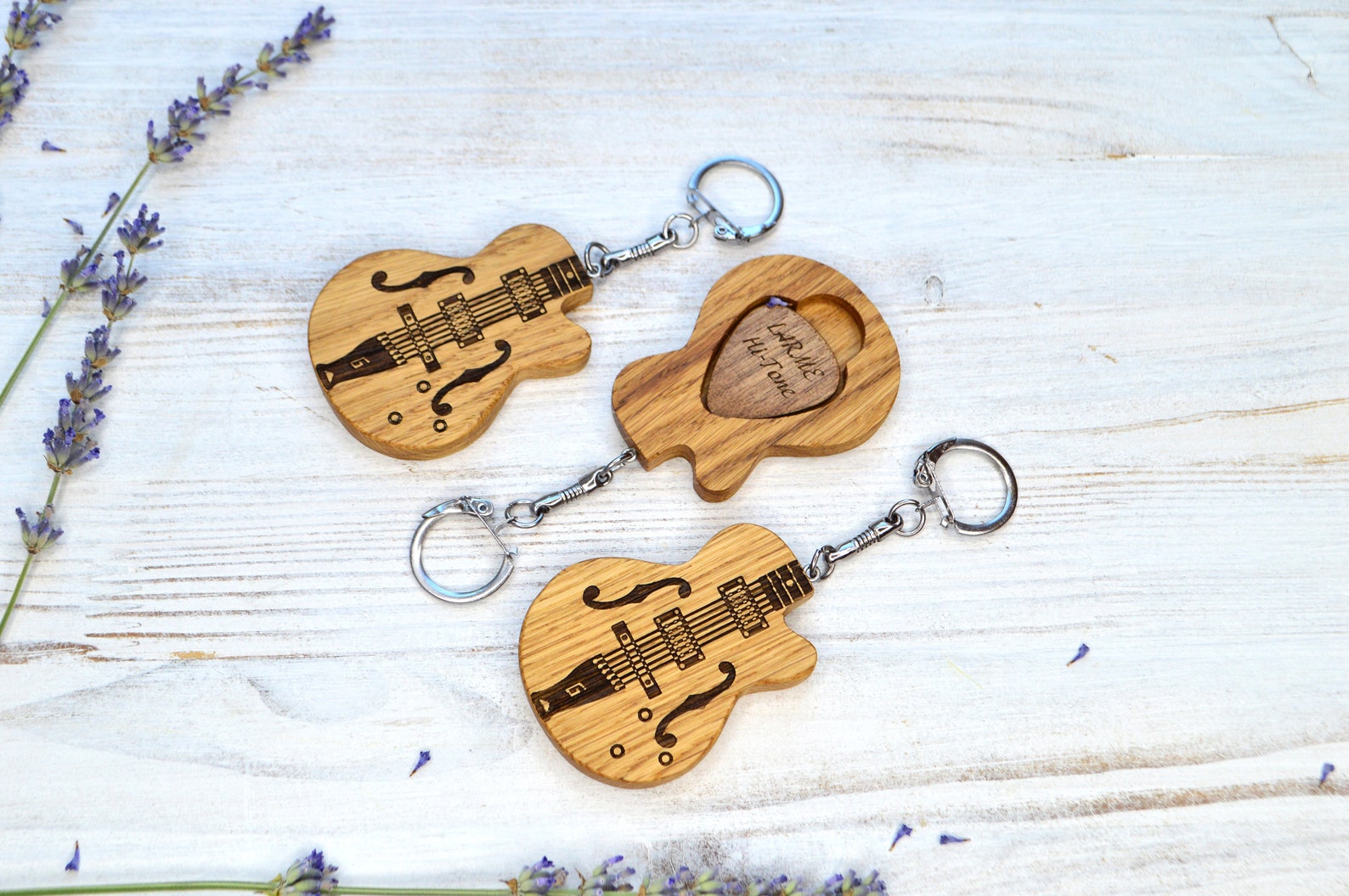 Keychain Guitar Pick Case with Personalized Pick Etsy