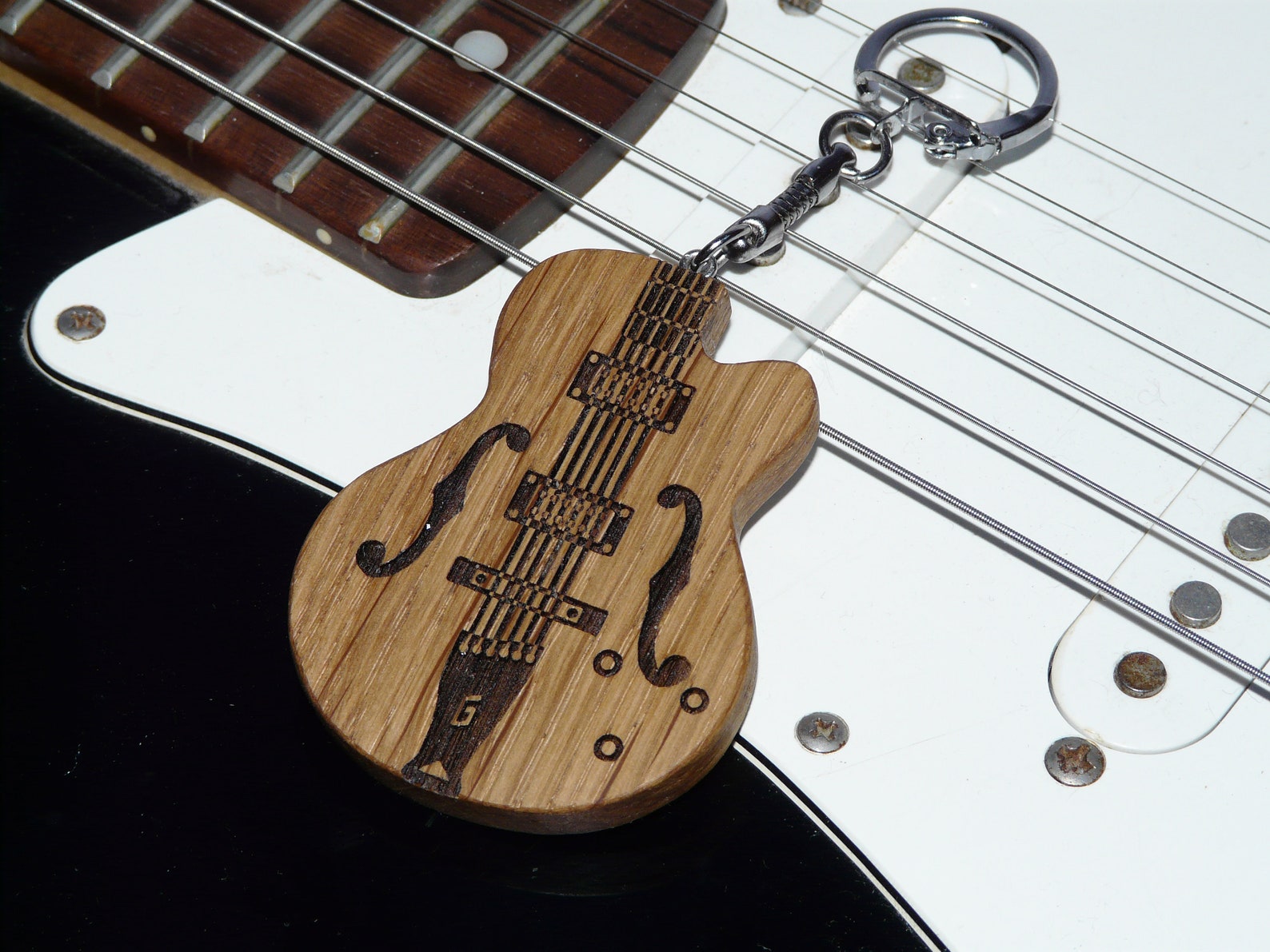 Personalized Custom Engraved Guitar Keychain With Personalized Etsy
