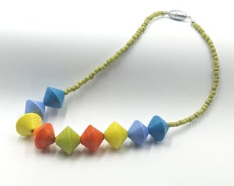 Necklace glass beads Murano glass Venetian beads colorful unique piece colorful magnetic clasp Lampwork beads