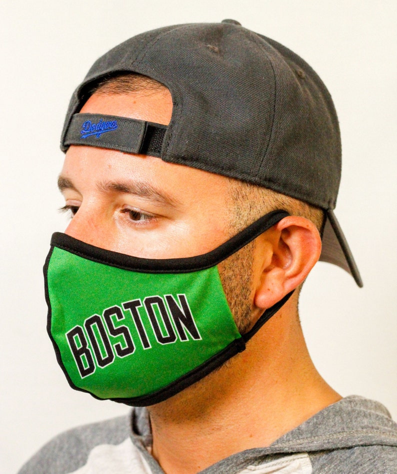 Boston Celtics Face Mask Basketball Etsy