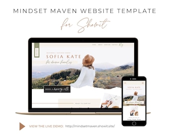 Plantilla de sitio web Showit: Diseño bohemio terroso para entrenadores (descarga instantánea)