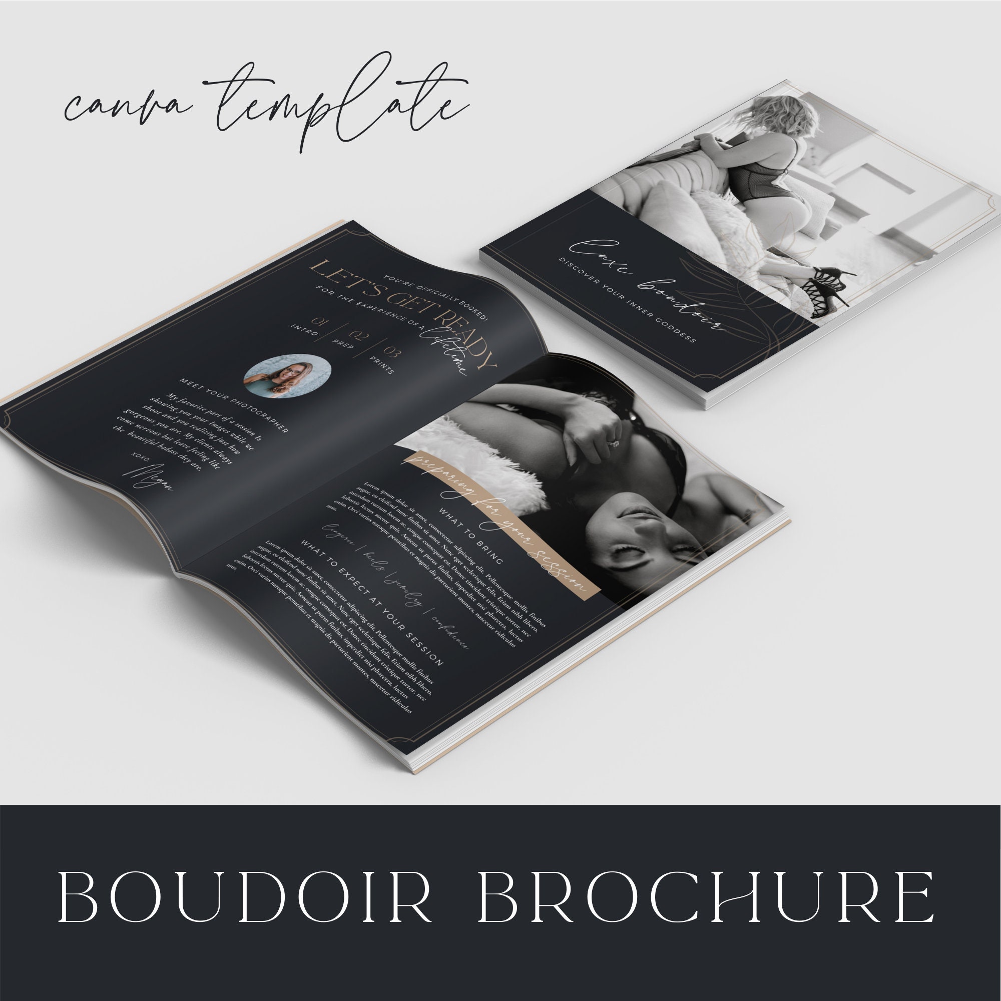 Boudoir Brochure Template Canva Template, Photography Template, Boudoir