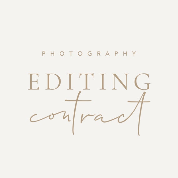 Photo Editor Contract Template, Customizable Business Agreement (Digital Download)