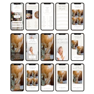 16 plantillas de historias de Instagram, plantillas de fotografía, marketing fotográfico, fotografía de bodas, historias de Instagram, plantillas de Canva