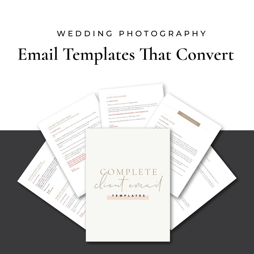 Wedding Photography Email Templates, Instant Download, Email Marketing, Mailchimp, Flodesk