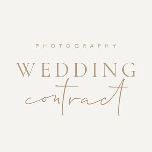 Wedding Photography Contract - FILLABLE PDF - Customizable Photography Business Template - Customizable Contract