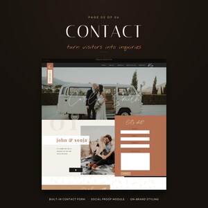 Showit Website Template für Fotografen | Hochzeit, Boudoir & Verlobung Theme | Portfolio Webseite | Sofort Download Bild 8