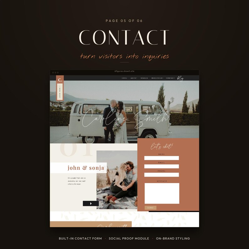 Showit Website Template für Fotografen | Hochzeit, Boudoir & Verlobung Theme | Portfolio Webseite | Sofort Download Bild 8