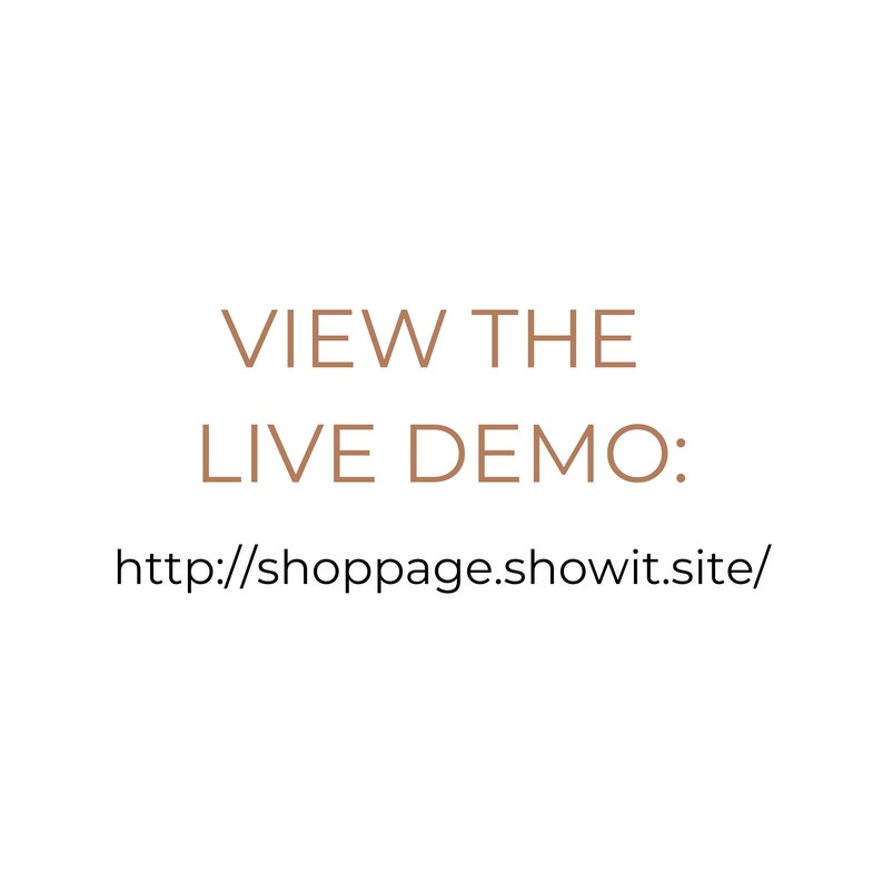 Puede incluir: Fondo blanco con texto marr&oacute;n. El texto dice "VIEW THE LIVE DEMO:" seguido de una direcci&oacute;n web.