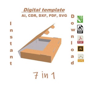 template cardboard box 7 in 1 universal gift box digital download templates