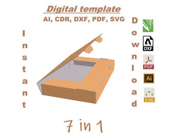 template cardboard box 7 in 1 universal gift box digital download templates