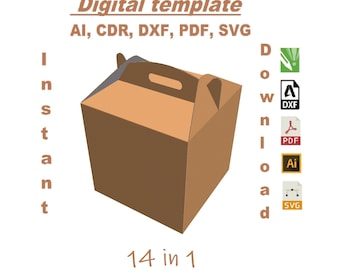 present box templates universal cardboard box digital download