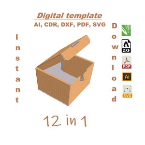 12 plantillas caja de cartón caja de regalo universal descarga digital