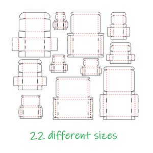 22 szablony uniwersalnego pudełka kartonowego do pobrania w formie cyfrowej zdjęcie 3
