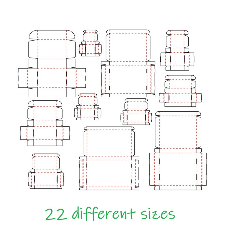 22 szablony uniwersalnego pudełka kartonowego do pobrania w formie cyfrowej zdjęcie 3