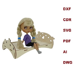 Vector file romantic doll bed for Blythe  12 inch doll Accessories Digital product Doll house Furniture renovation