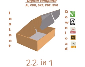 22 plantillas caja de cartón universal caja de regalo descarga digital