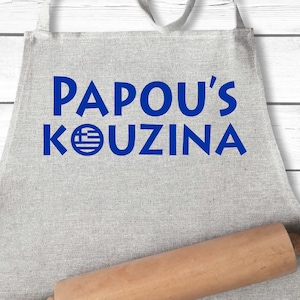 Papou's/Pappou's and YiaYia's Kitchen/Kouzina with Greek flag - 3 SVG's