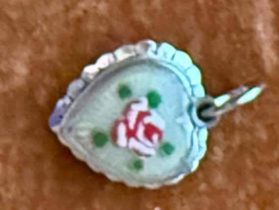 Guilloche Enamel Miraculous Medal Heart Charm Madonna View 6
