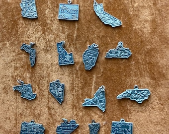 Sterling Silver Travel State Charms Vintage You Pick all priced under 20