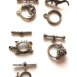 Toggle Clasp Antique Silver Finish Findings Necklace Bracelet Anklet Findings 5 different choices