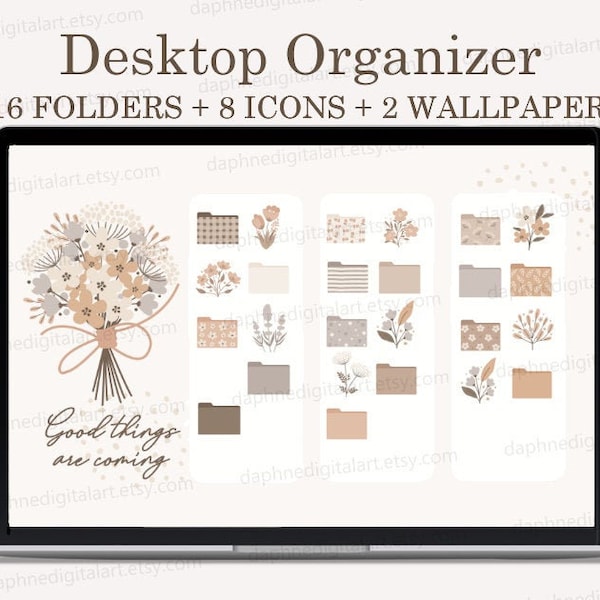 Plant Desktop Organizer Wallpaper , Wallpaper Aesthetic, Macbook Folder Icons, Windows Desktop Organizer, Folder Icons For Mac