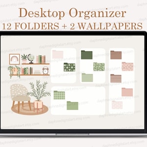 Desktop Organizer Plants , Aesthetic Desktop Wallpaper, Folder Icons For Mac, Windows Desktop Icons , Boho background